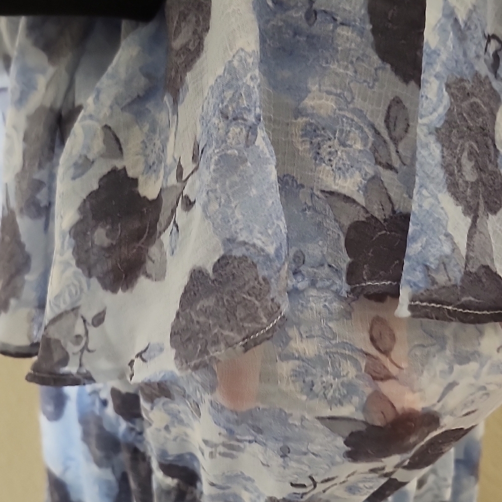 Divided Blue and White High-Low Ruffled Sundress - Picture 6 of 11